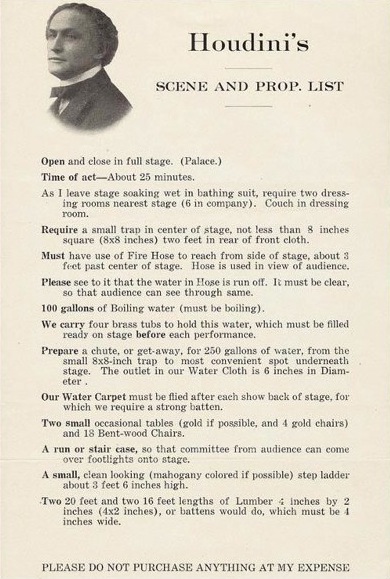 houdini's contract rider